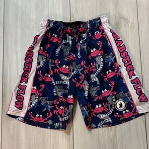 Crabstick Flow Kids Navy and Pink Shorts